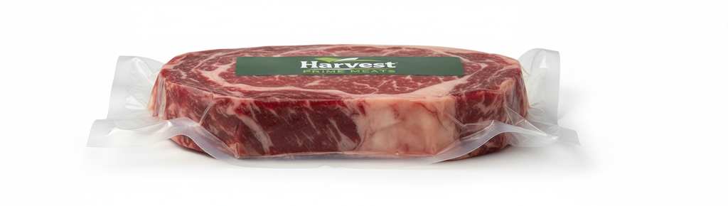 1-inch ribeye steak vacuum sealed - side view