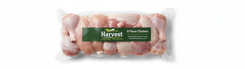 8-piece chicken vacuum sealed - top view