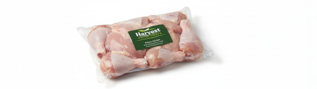 8-piece cut chicken - angled view