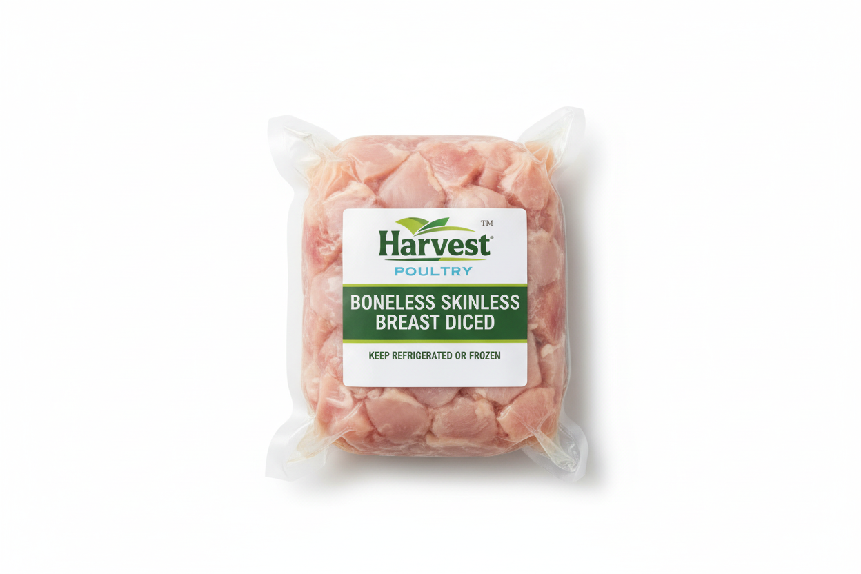 Boneless Skinless Breast Diced Package 1