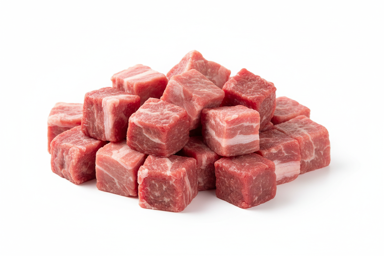Lamb Stew Meat White Background