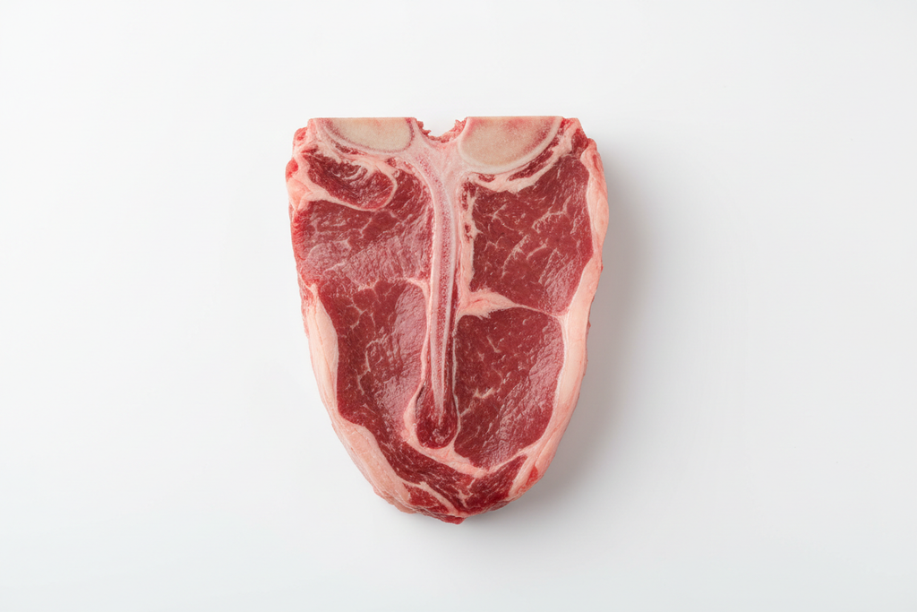 Lamb T-Bone Steak White Background