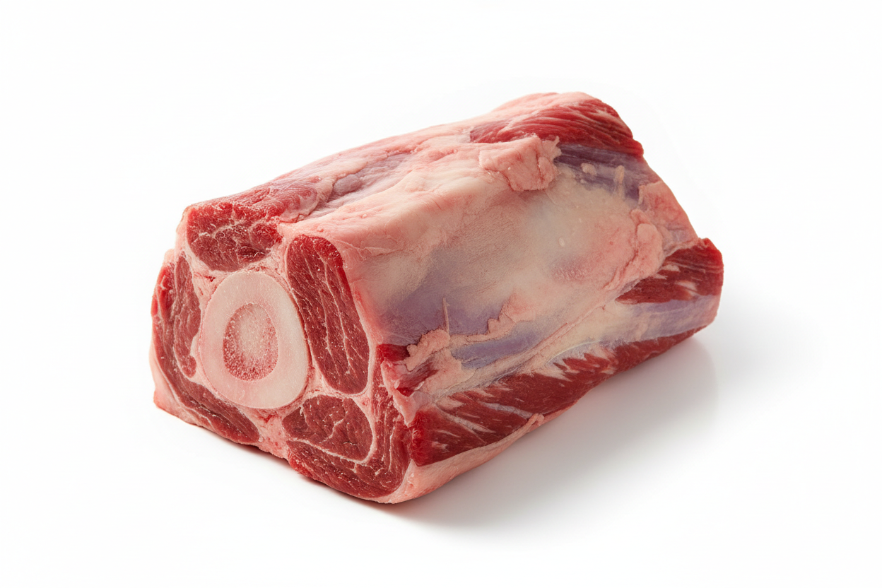 Raw beef bone-in shank