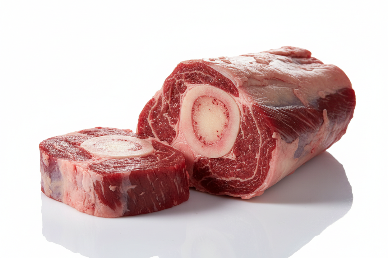 Raw beef bone-in shank