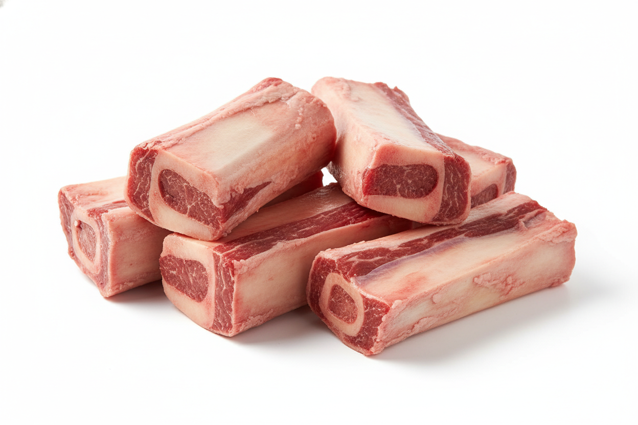 Raw beef marrow bone