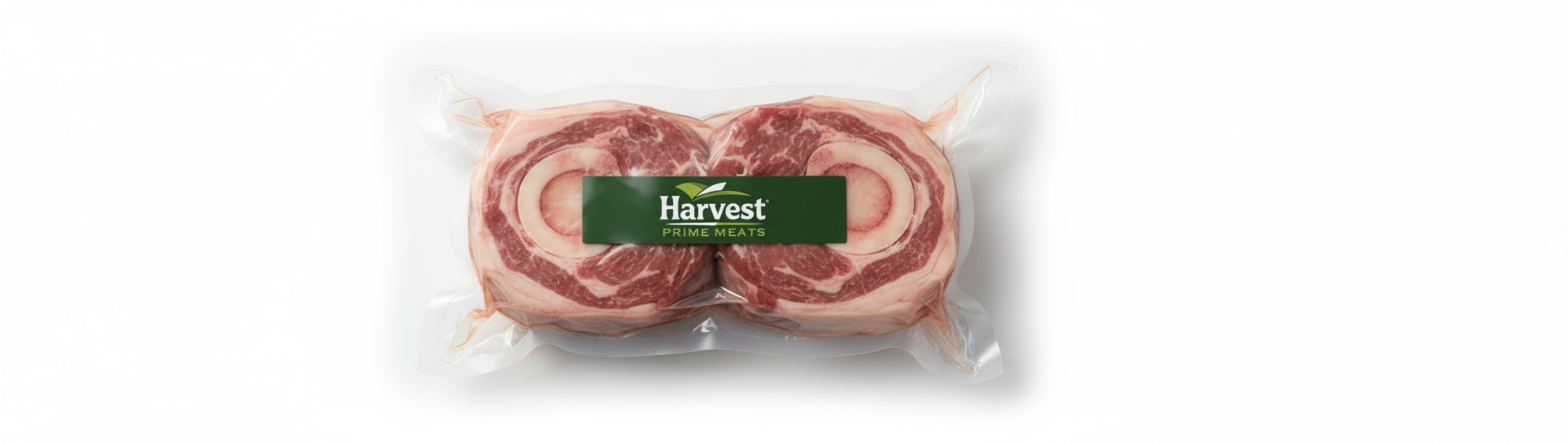 Veal Shank with Harvest Prime Meats Logo